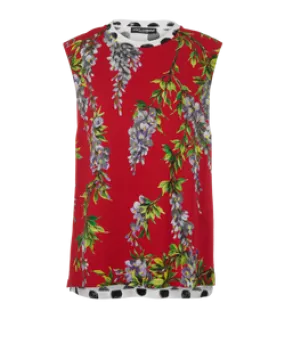 Dolce & Gabbana Wisteria Sleeveless Top- UK8