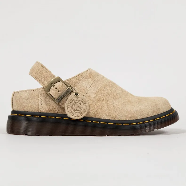 Dr. Martens Isham Desert Oasis Suede Mules (Parchment Beige)