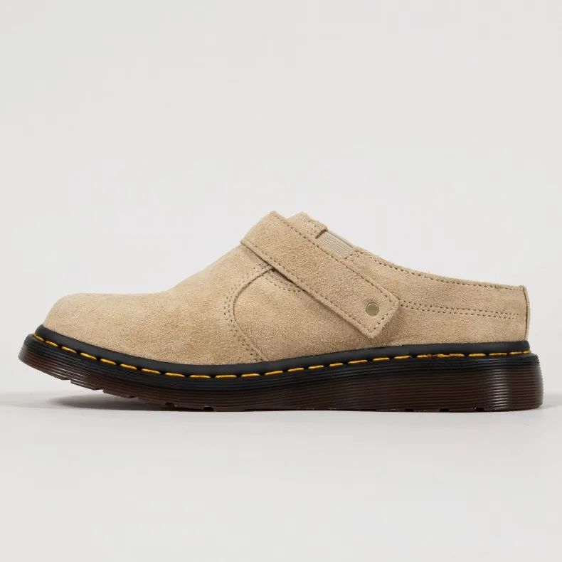 Dr. Martens Isham Desert Oasis Suede Mules (Parchment Beige)