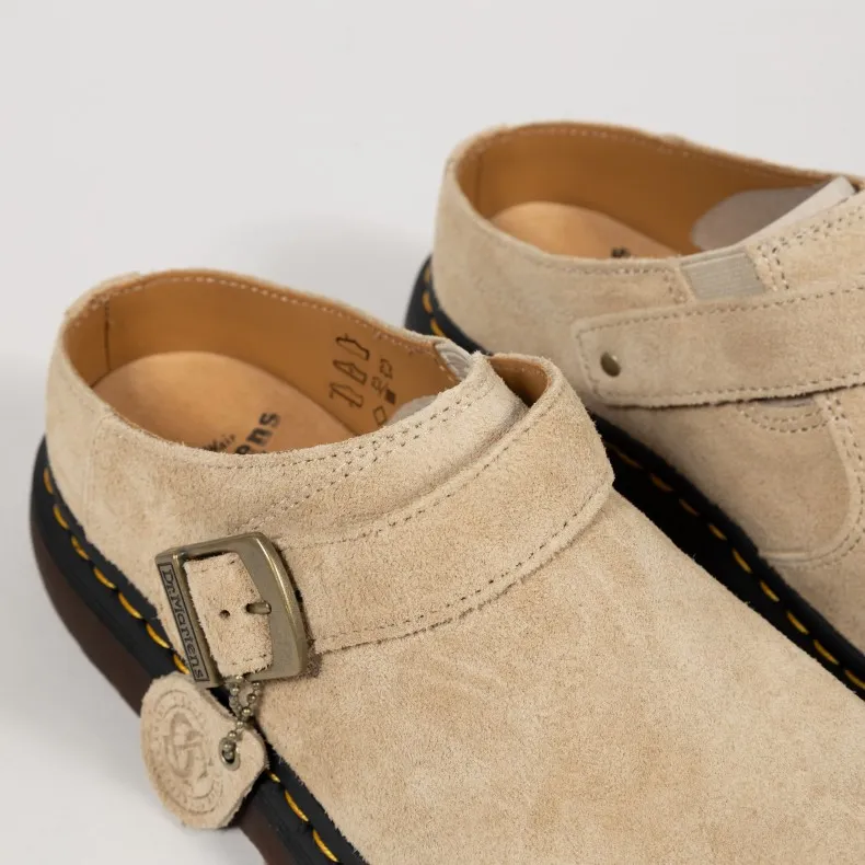 Dr. Martens Isham Desert Oasis Suede Mules (Parchment Beige)