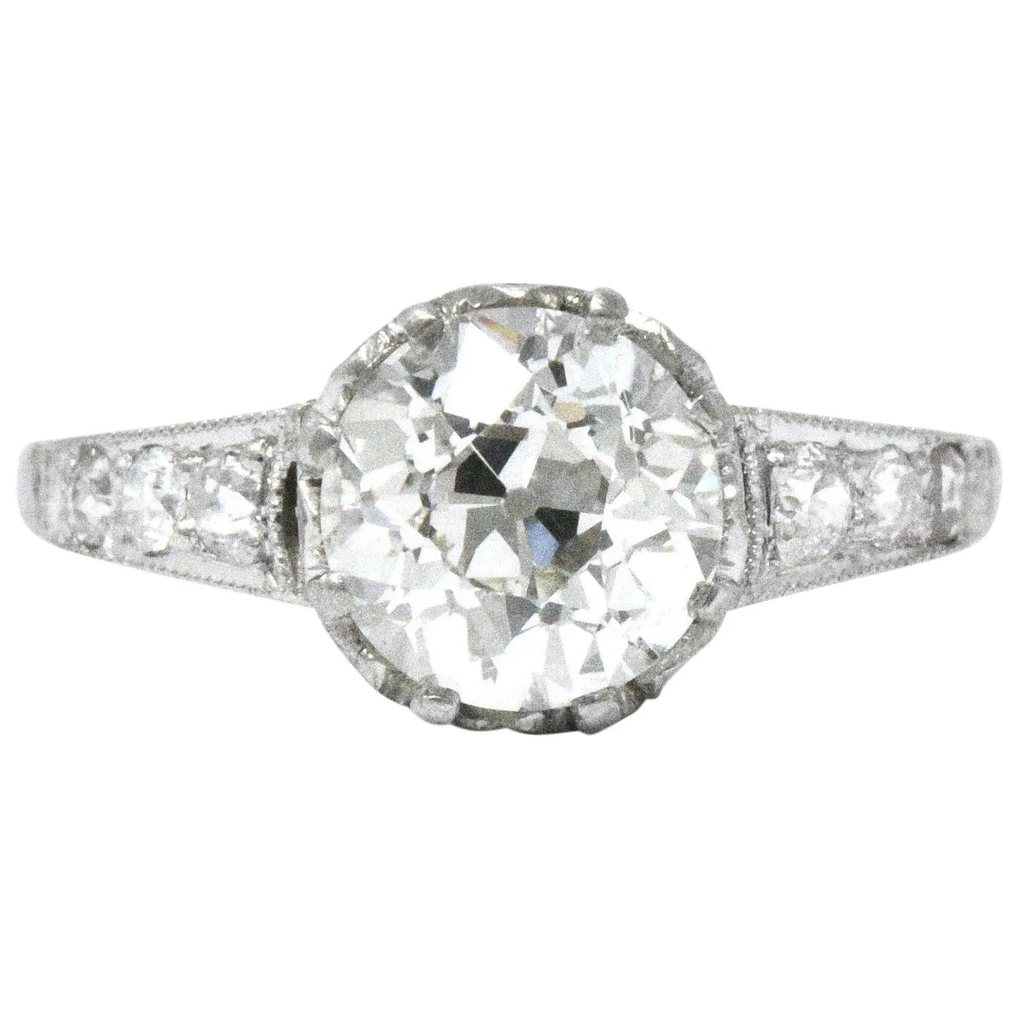 Edwardian 1.64 CTW Diamond Platinum Engagement Ring GIA