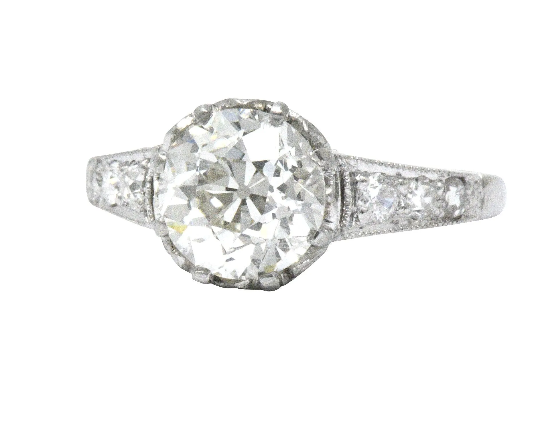 Edwardian 1.64 CTW Diamond Platinum Engagement Ring GIA