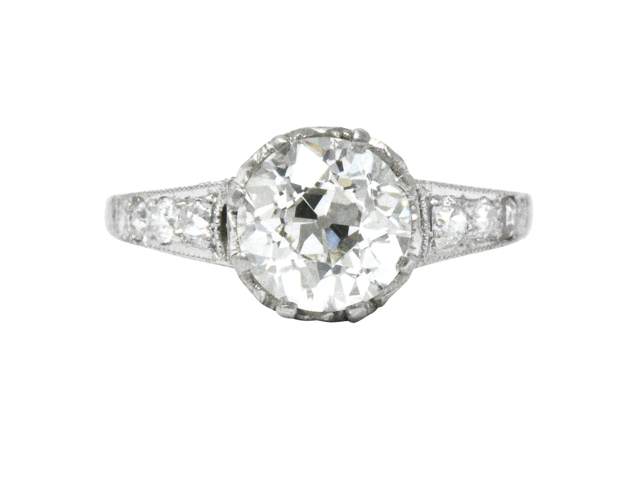 Edwardian 1.64 CTW Diamond Platinum Engagement Ring GIA