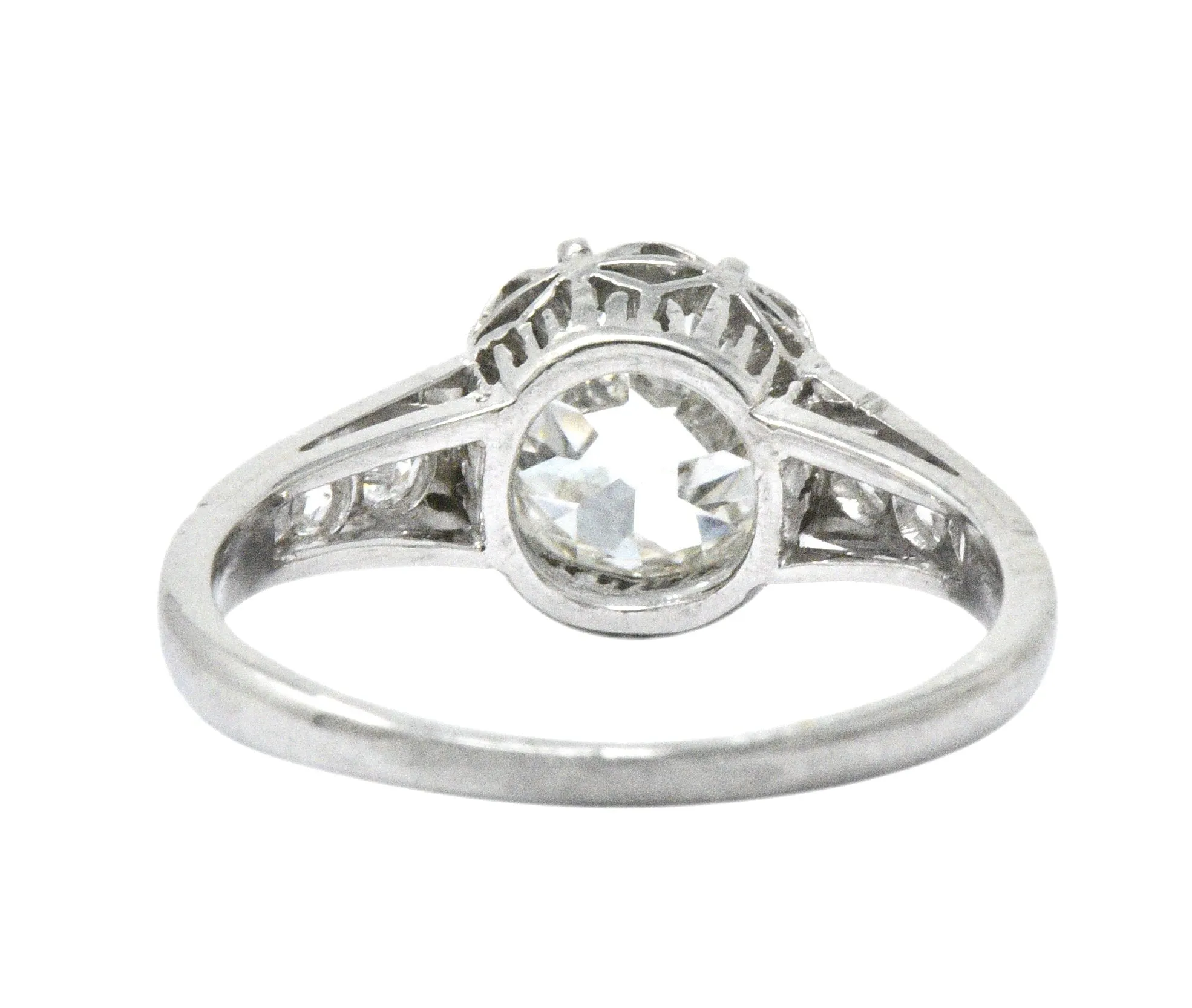 Edwardian 1.64 CTW Diamond Platinum Engagement Ring GIA