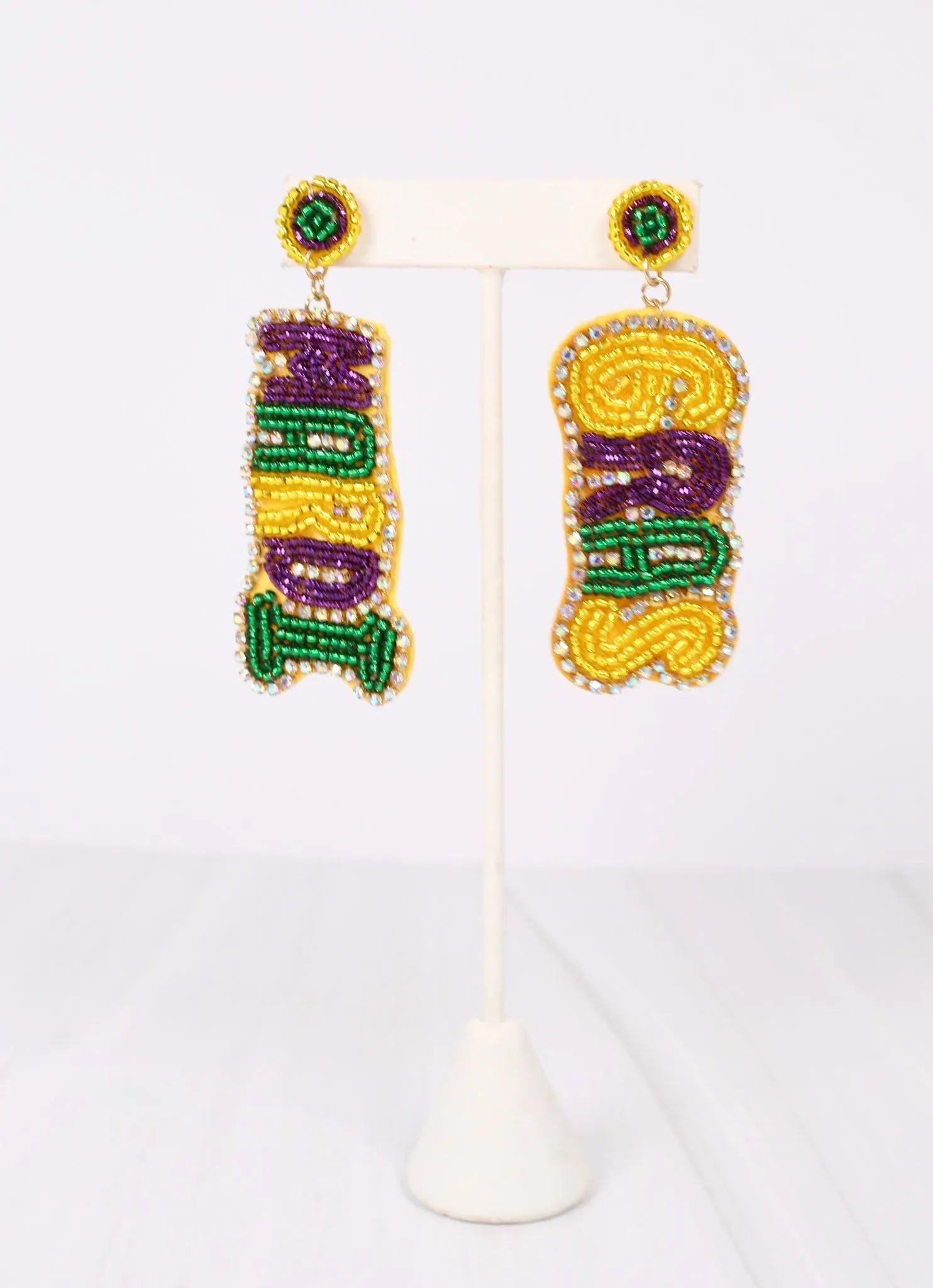 Embellished Mardi Gras Earring MULTI