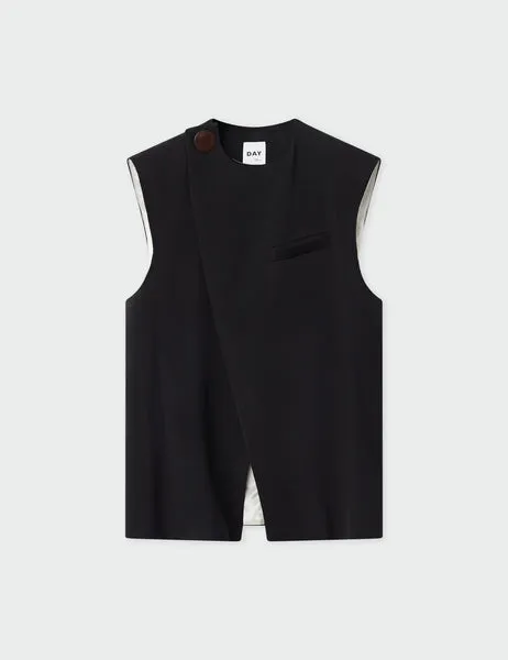 Enid Long Vest Viscose Twill