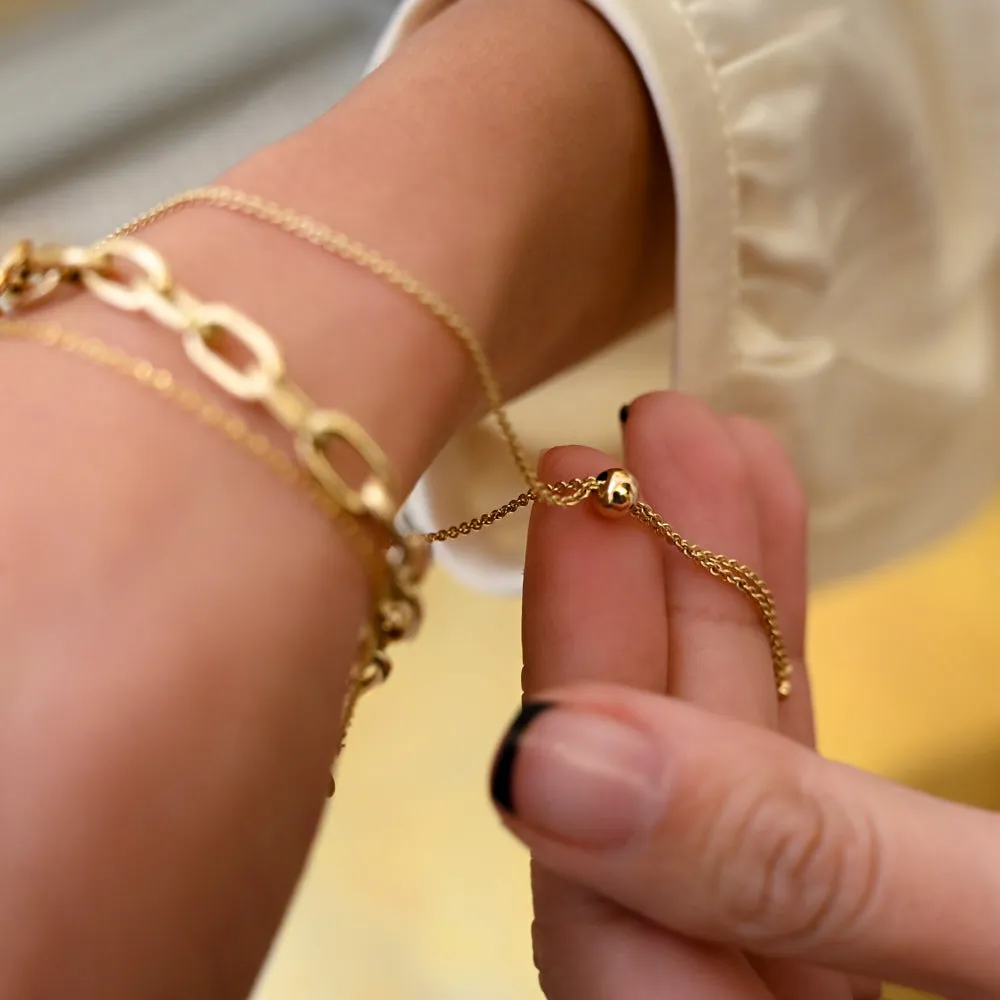 Floating Pear Diamond Bolo Bracelet