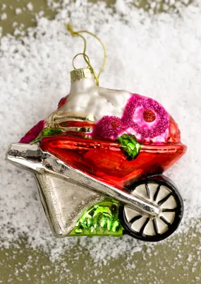 Floral Wheelbarrow Ornament