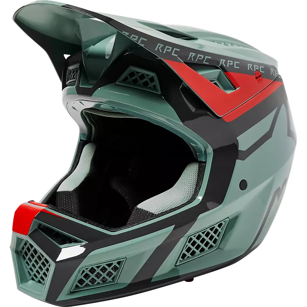 Fox Racing Rampage Pro Carbon MIPS Divide Full Face Helmet - Eucalyptus - 2022