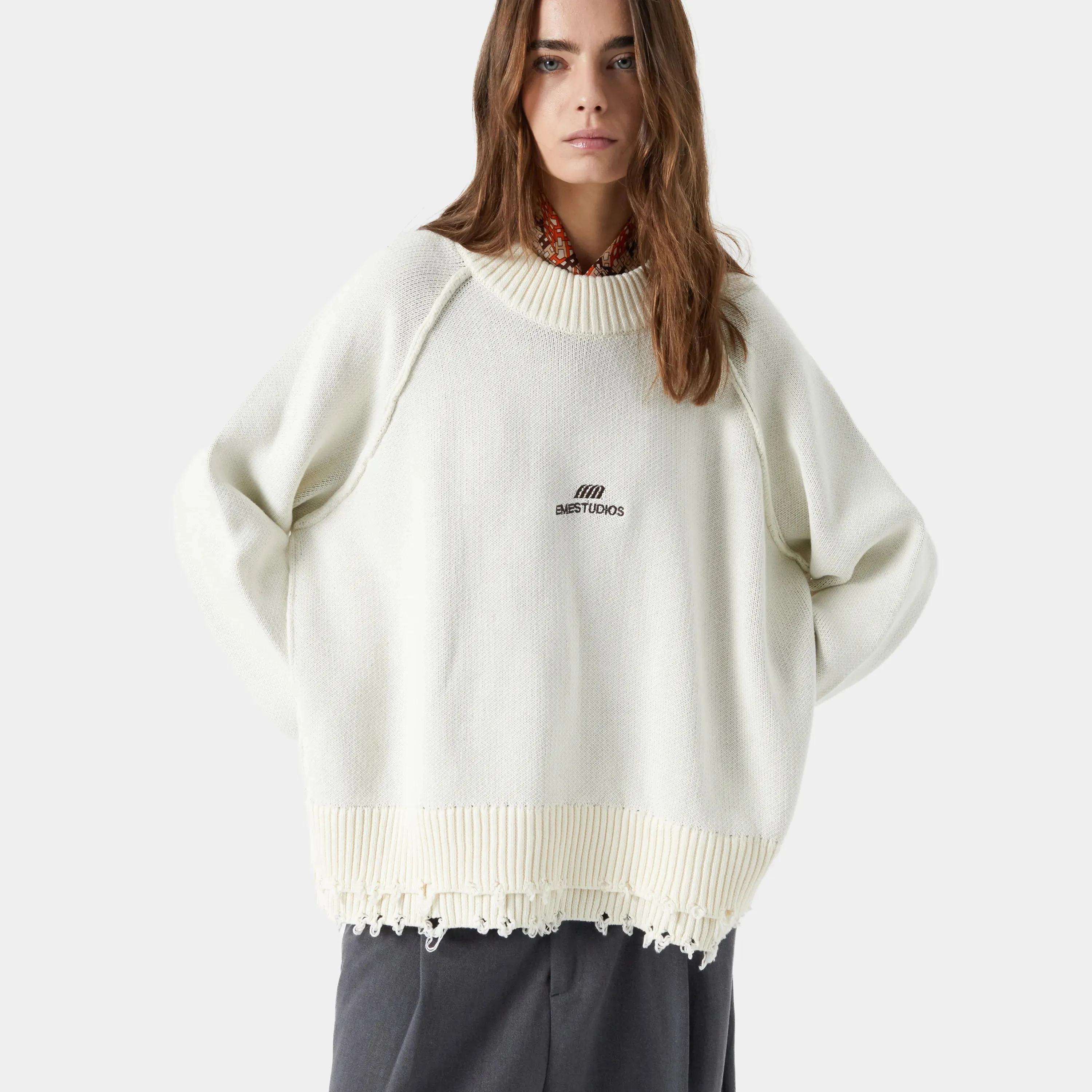 Fray Off Sand Knit Sweater