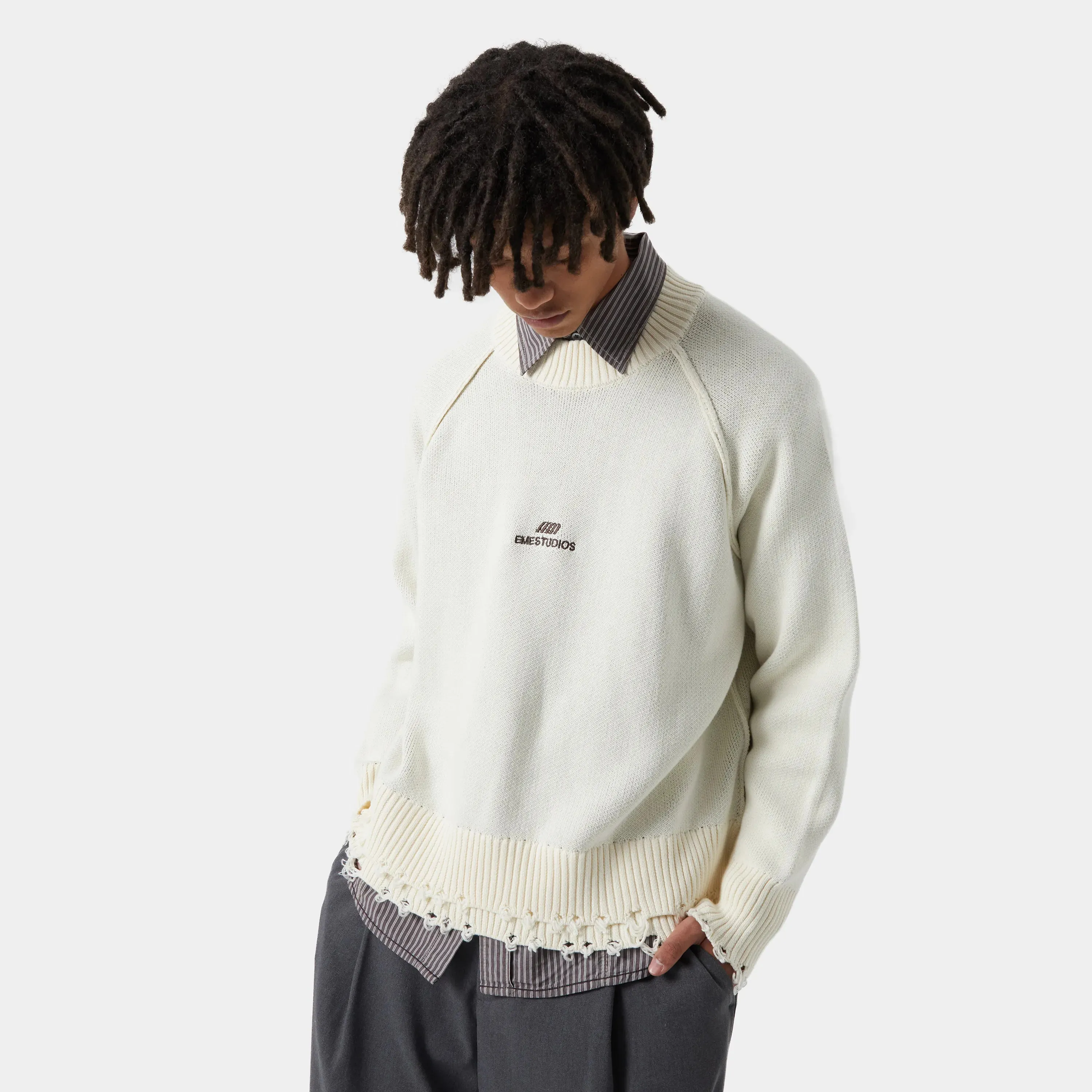 Fray Off Sand Knit Sweater