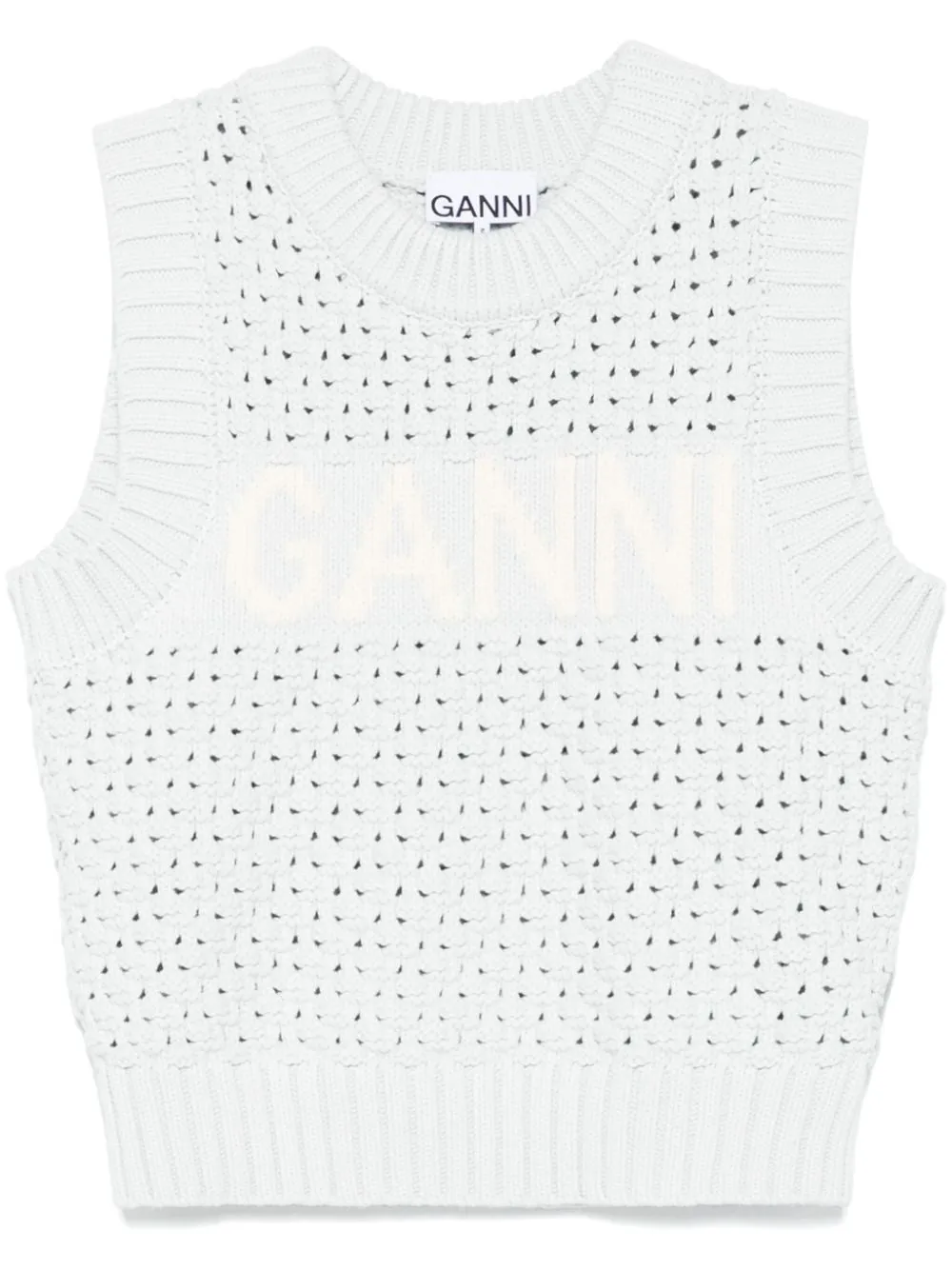 Ganni Openwork Cotton Vest