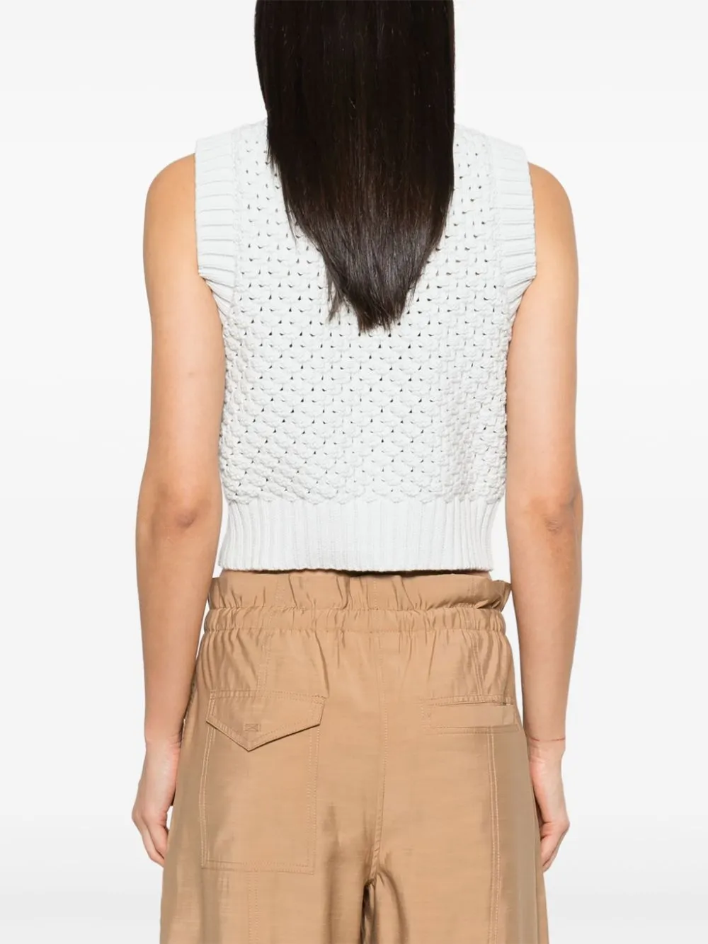 Ganni Openwork Cotton Vest