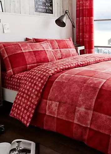 Gaveno Cavailia Denim Check Duvet Cover Set - Red | Kaleidoscope