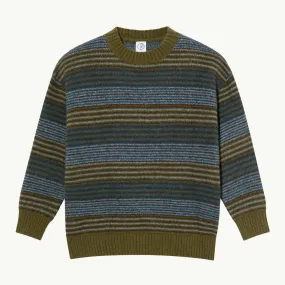 George Sweater - Blue Green Stripe