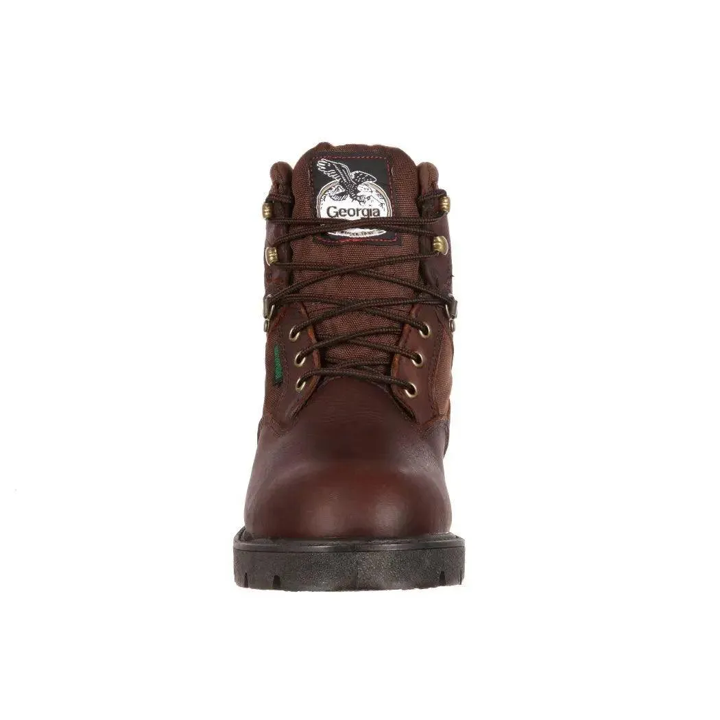 Georgia Boot Mens 6? Brown Steel Toe Waterproof Work Boot G105