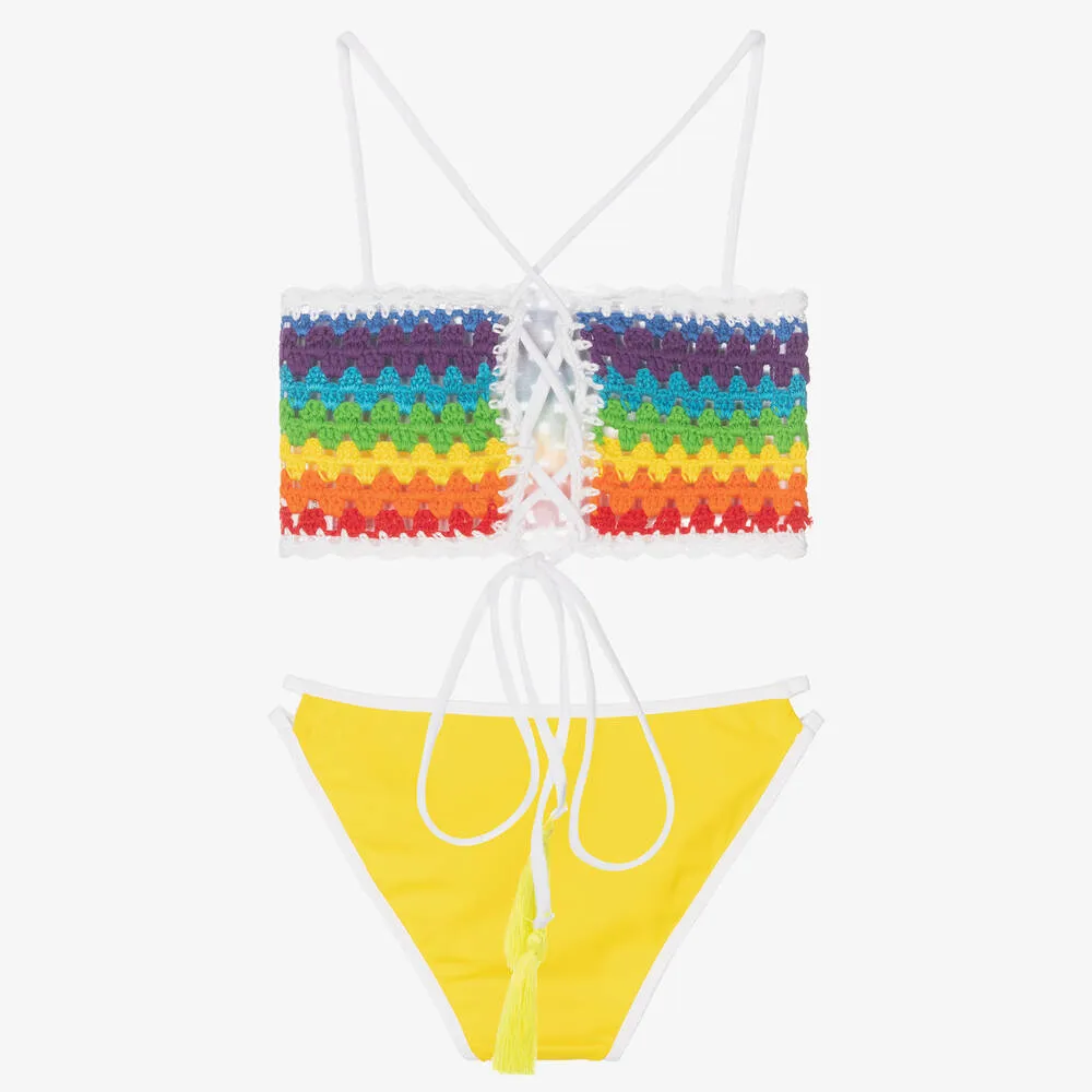 Girls Yellow Crochet Bikini