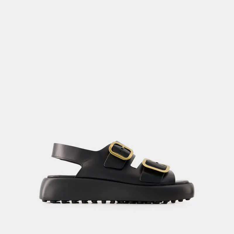 Gomma Sandals - Tod's - Leather - Black