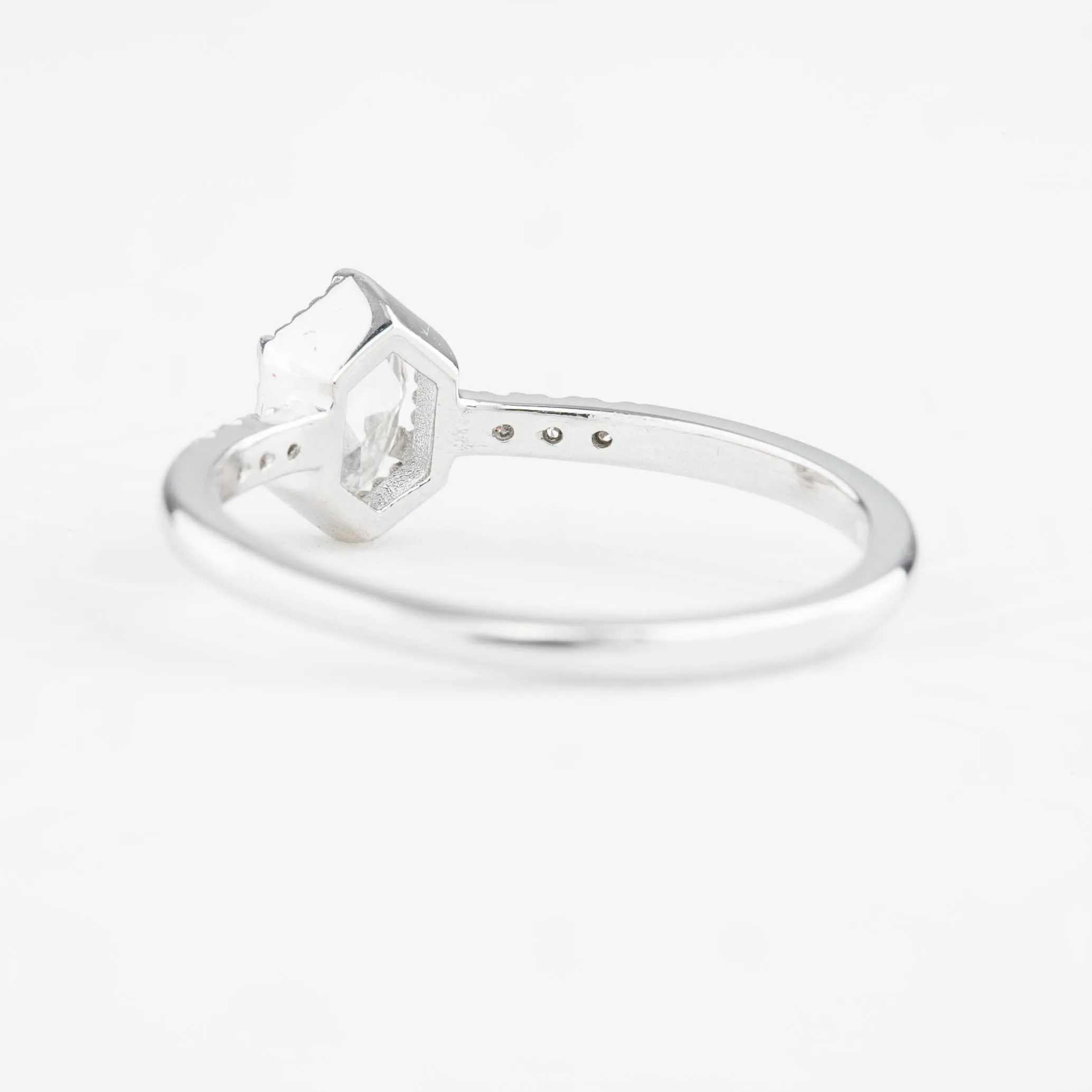 Grace Ring 0.27ct Oval Rose Cut Diamond, 14K White Gold, (One Of A Kind)