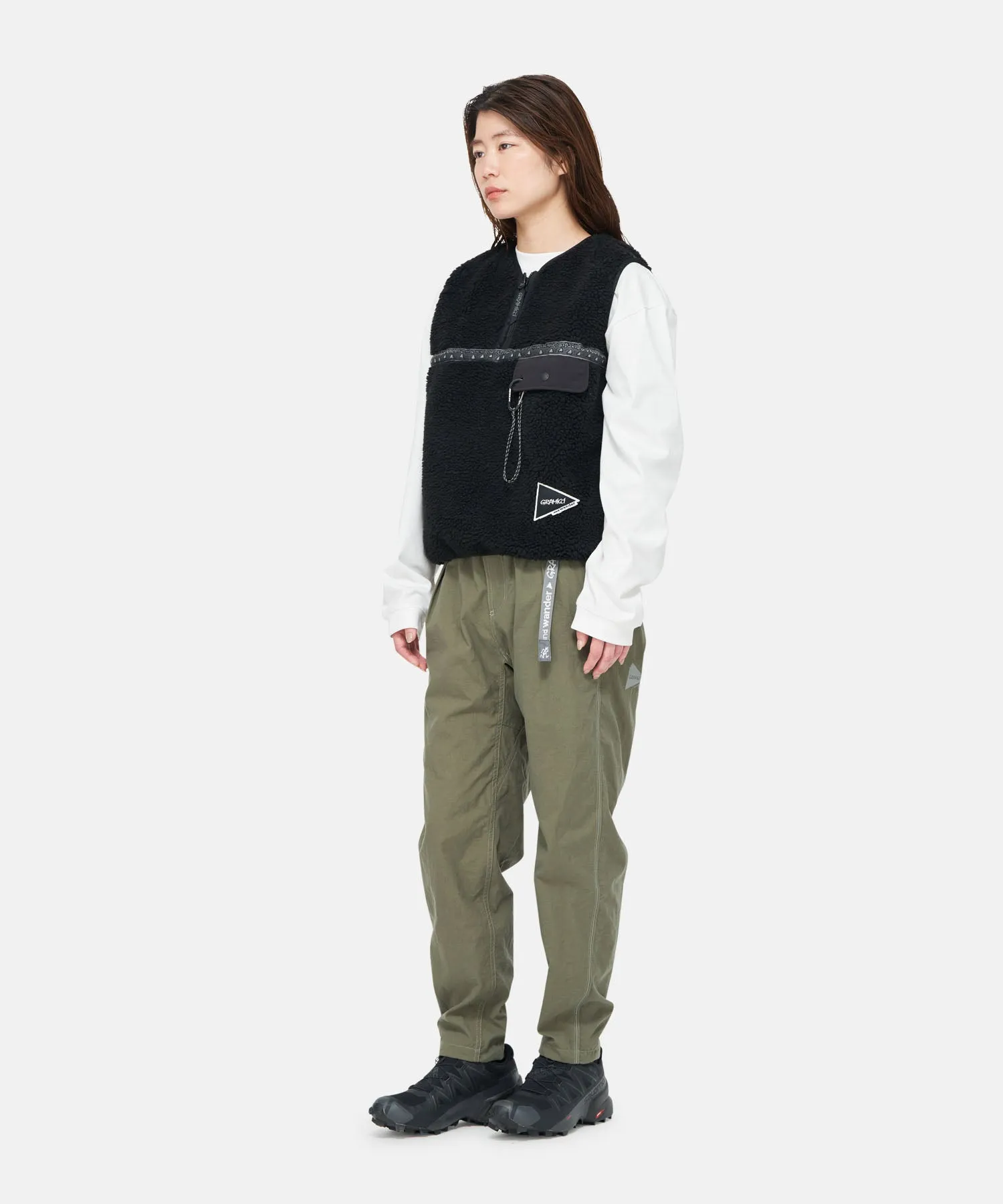 Gramicci x and wander Women's JQ Tape Fleece Vest