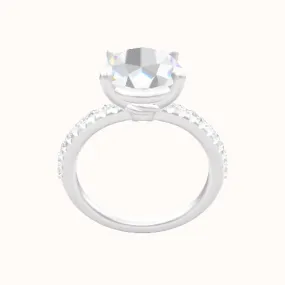 Half Pave Engagement Ring With Standard Four Prong Head