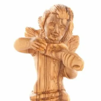 Hand Carved Angel, Wooden Nativity Figurine 6.3