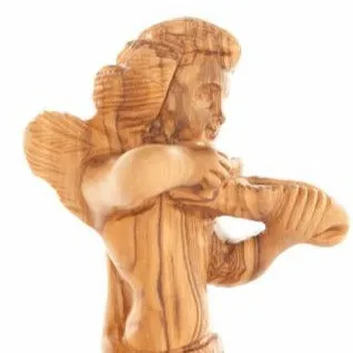 Hand Carved Angel, Wooden Nativity Figurine 6.3