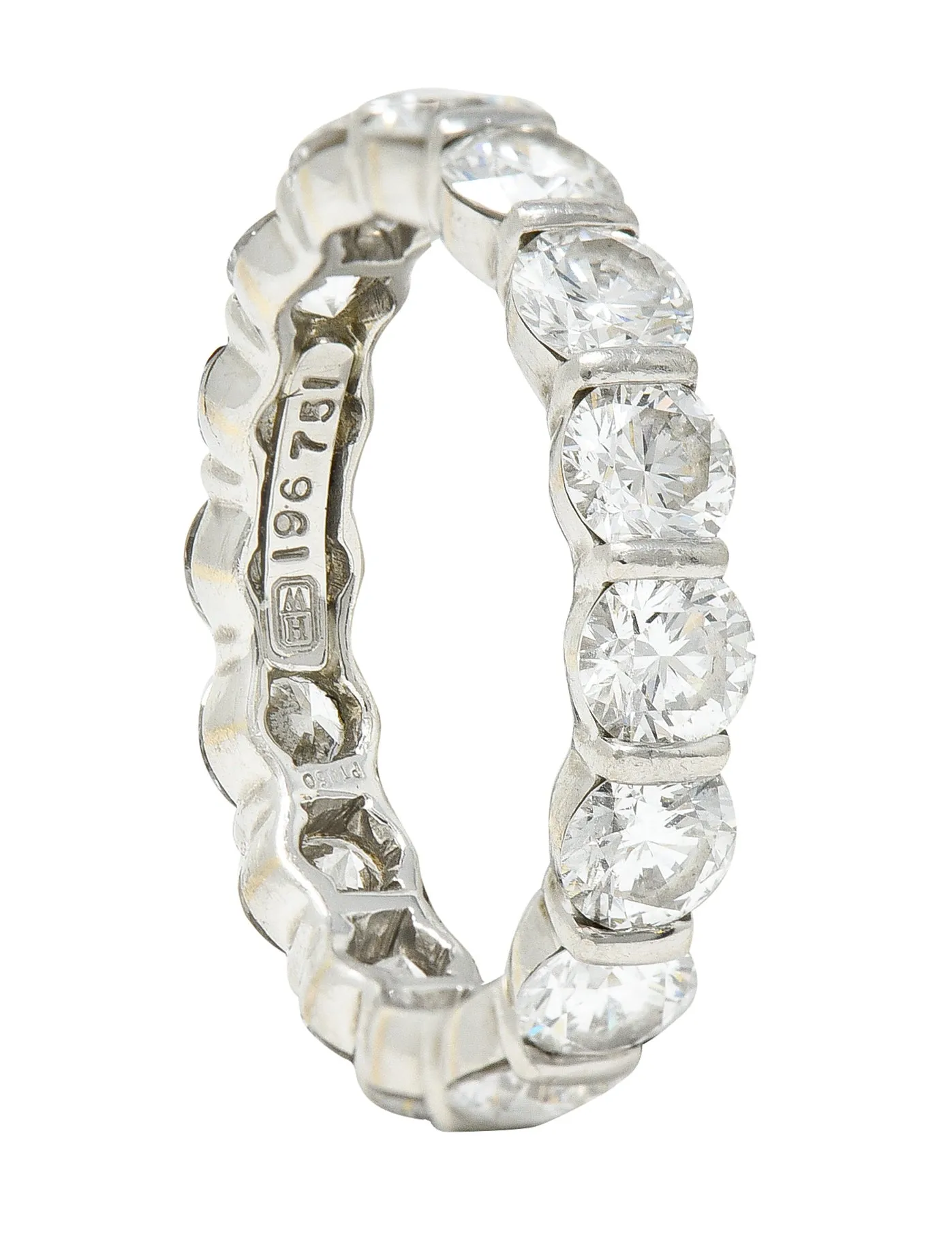 Harry Winston 3.50 CTW Round Brilliant Diamond Platinum Eternity Band Ring