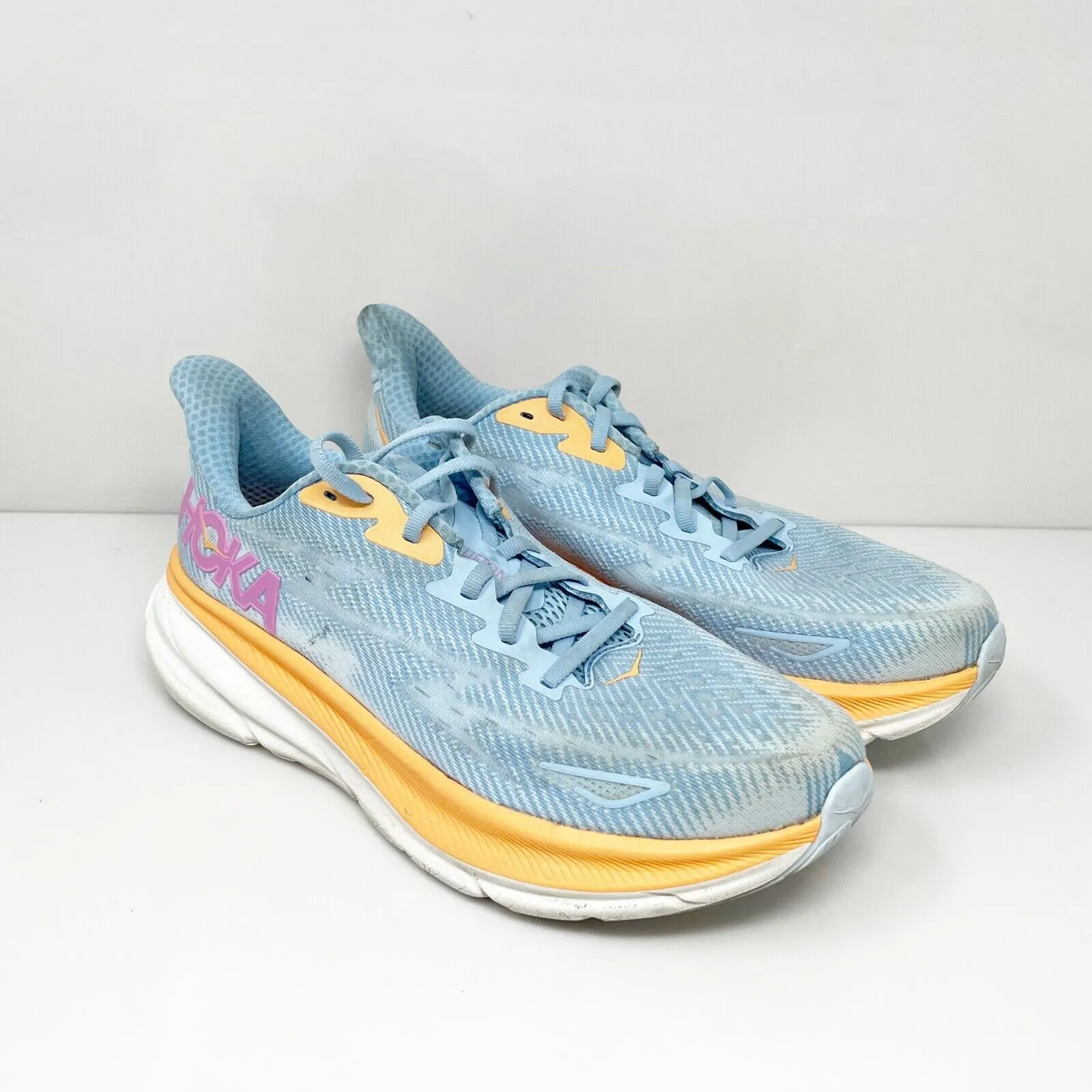 Hoka One One Womens Clifton 9 1127896 ABIW Blue Running Shoes Sneakers Size 10 B