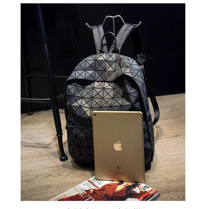 HOLOGRAPHIC LIGHT REACTIVE ZIPPER BACKPACK