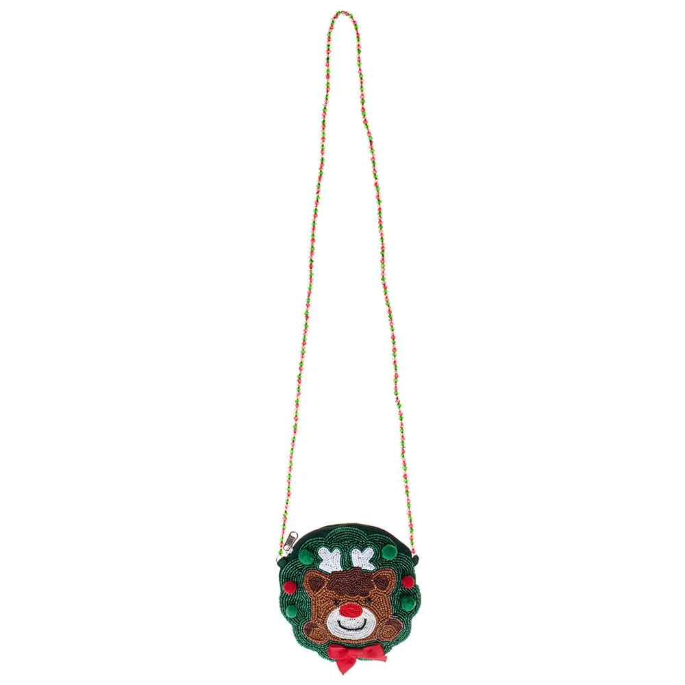 iLLASPARKZ Christams Rudolph Beaded Mini Crossbody Bag