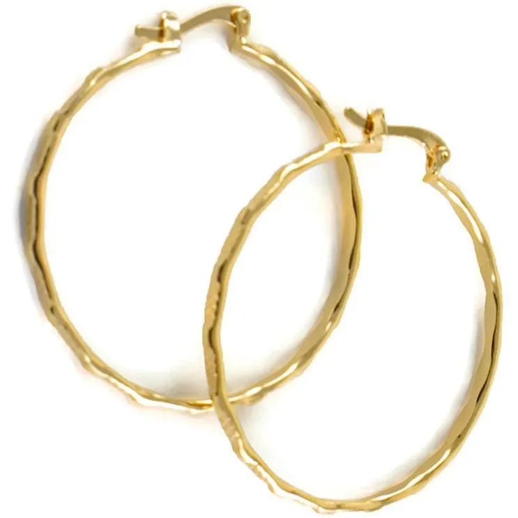 Indent in/out 18kts of gold plated earrings hoops