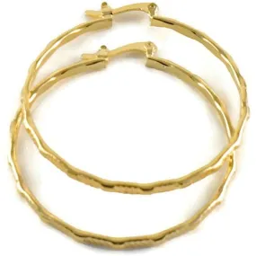 Indent in/out 18kts of gold plated earrings hoops