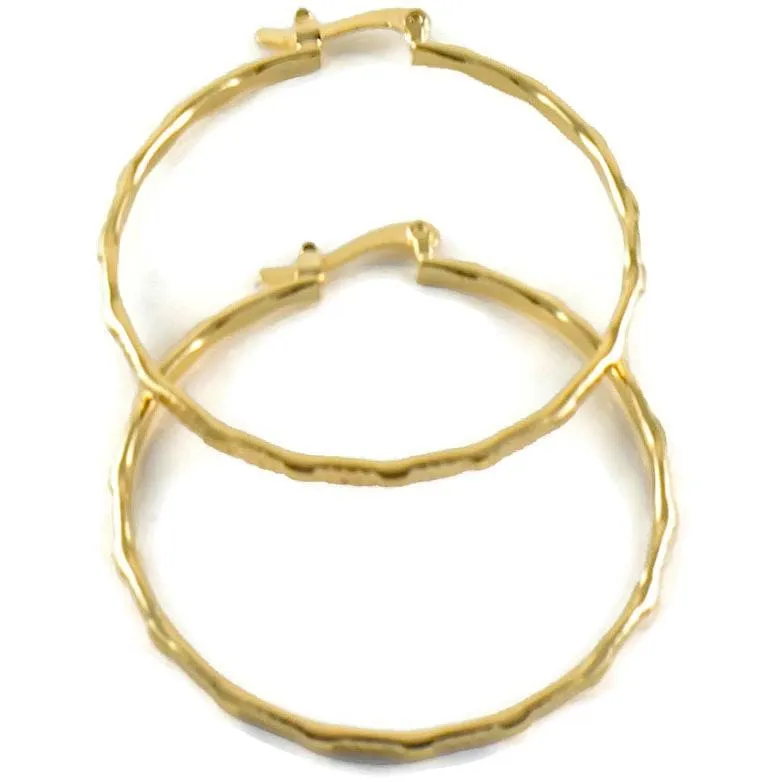 Indent in/out 18kts of gold plated earrings hoops