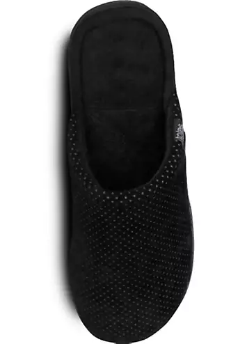 Isotoner Mens Black Suedette Mules by Totes | Look Again