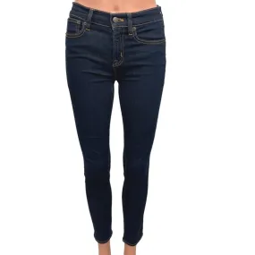 J. Crew Blue Stretch Dark Wash Mid Rise Ankle Skinny Jeans Size 24/28