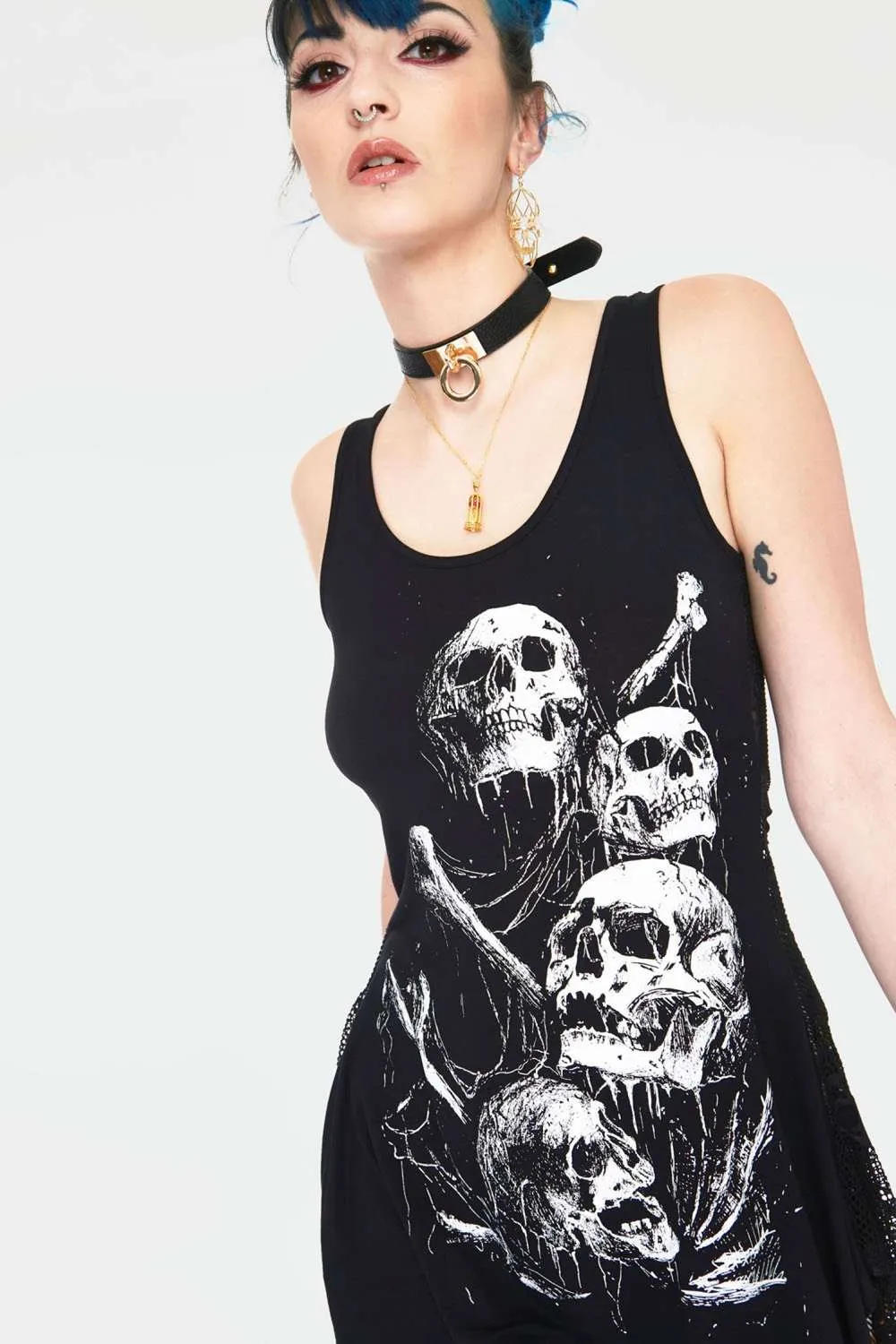 Jawbreaker - Dig in Graveyard Longline Sleeveless Top | Dark Ages