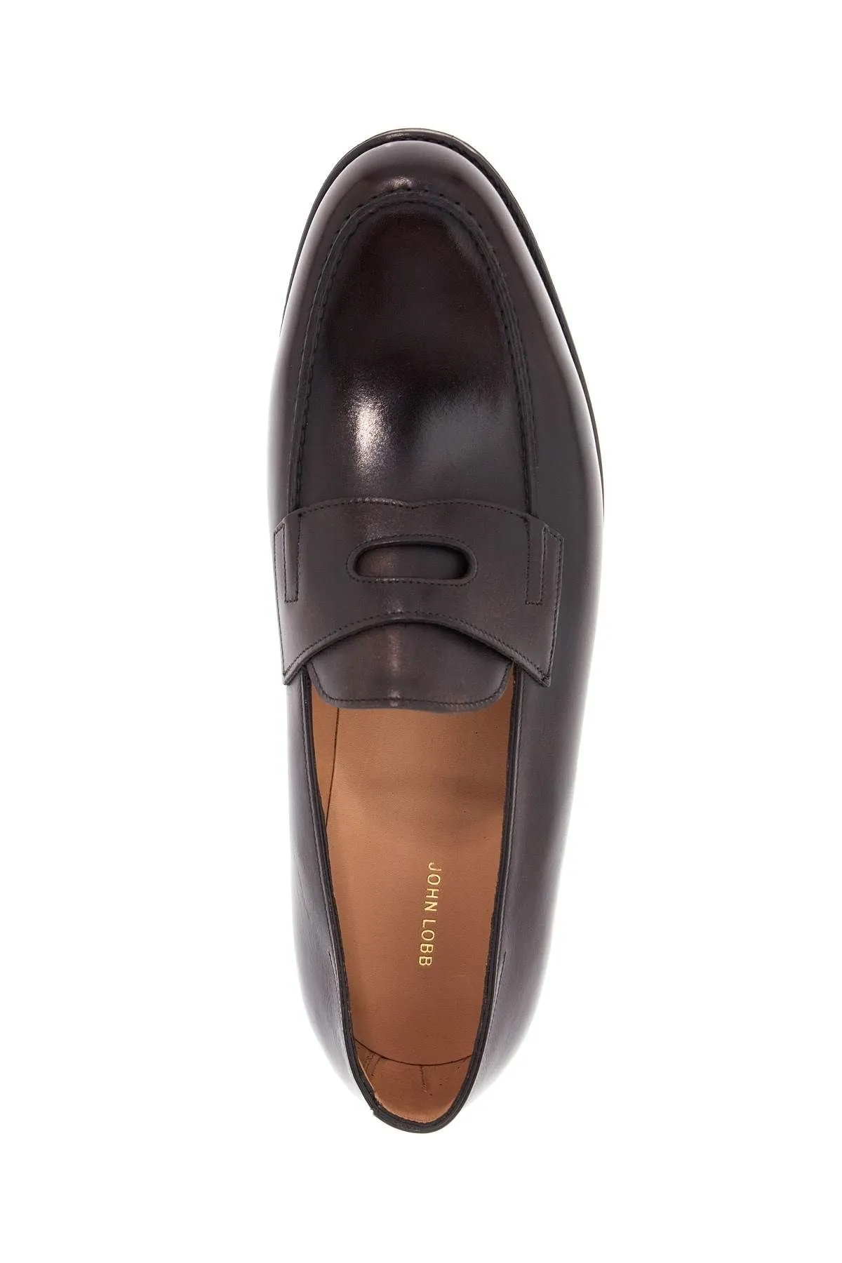John Lobb Dark Brown Leather Oxford Shoes With Tapered Design