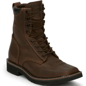 Justin Men's Pulley Aged Brown Lace-Up Work Boot SE681