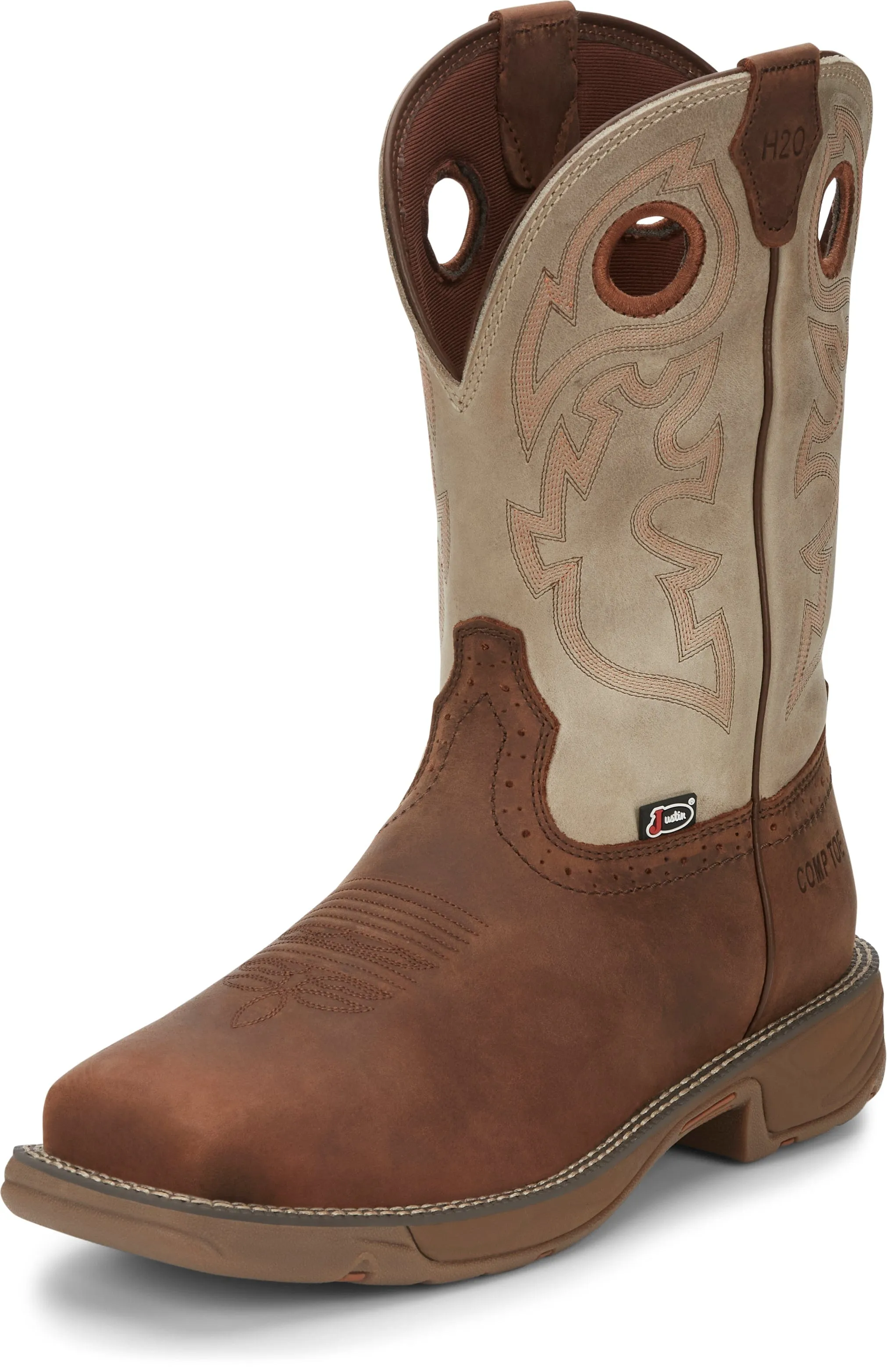 Justin Men's Rush Tan Composite Toe Waterproof Work Boot WK4338