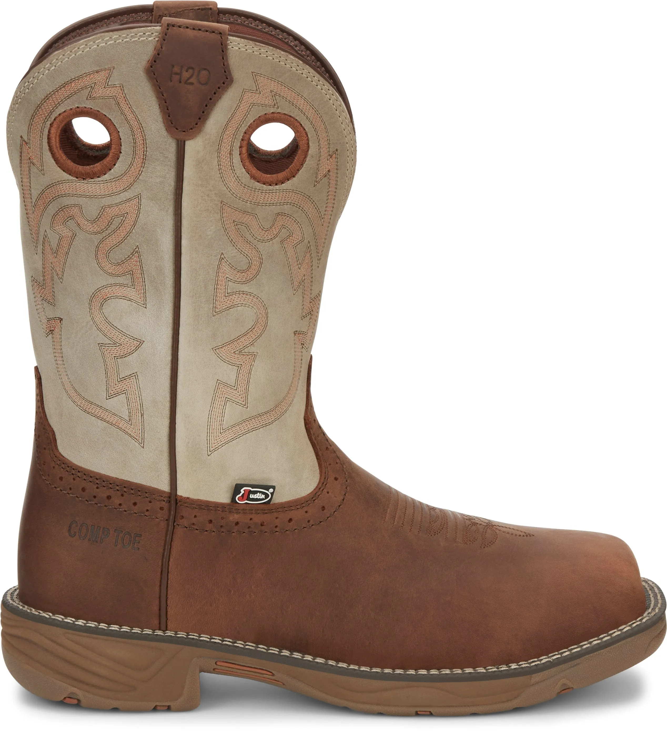 Justin Men's Rush Tan Composite Toe Waterproof Work Boot WK4338