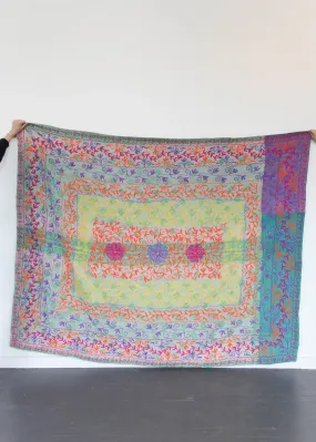 Kantha Quilt - Embroidered Neon