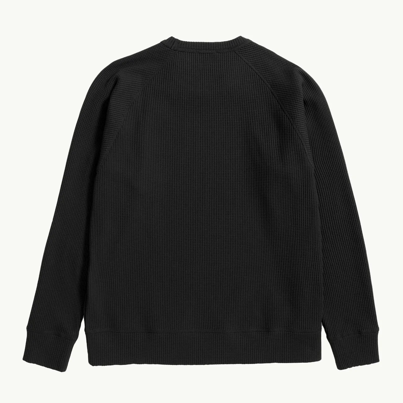 Kristian Relaxed Tech Waffle Sweater - Black