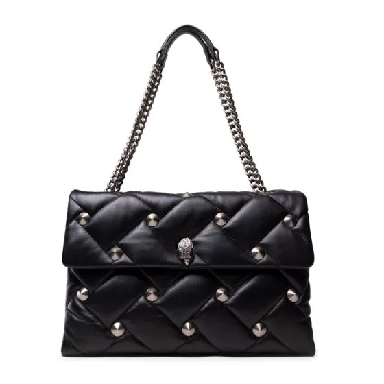 KURT GEIGER Kensington XXL Black Leather Crossbody Bag