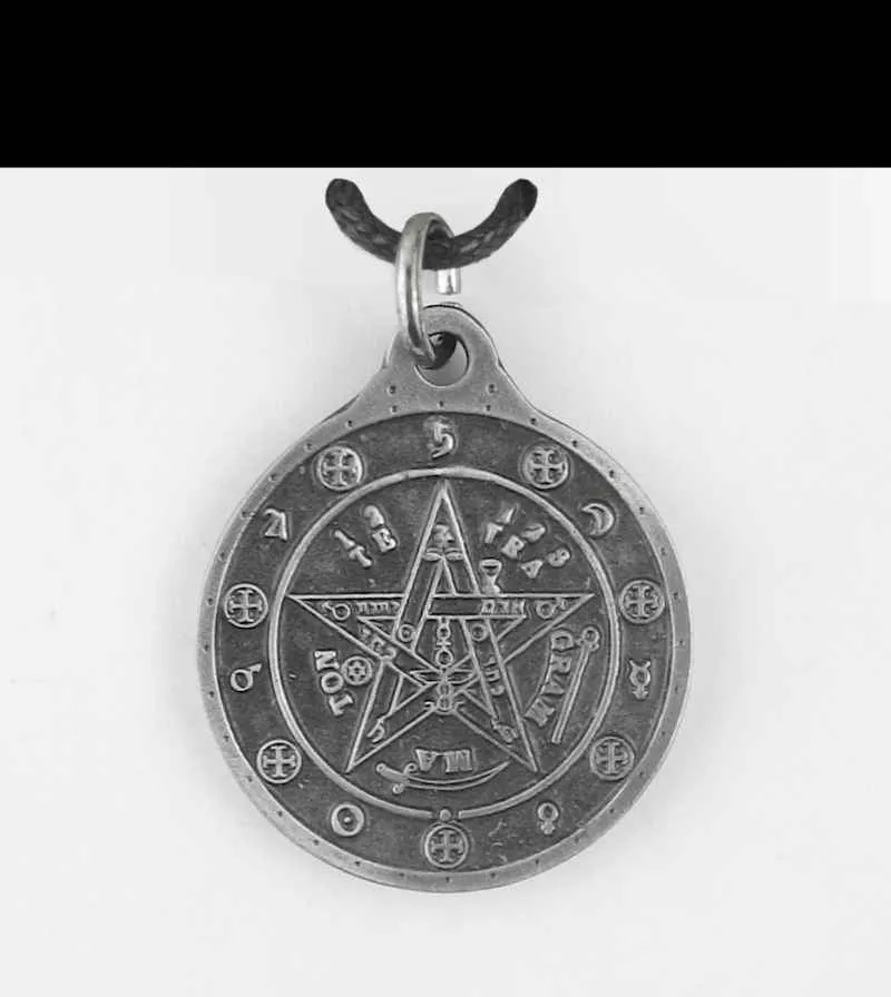 Large Tetragrammaton Talisman Pendant, Lead-Free Pewter