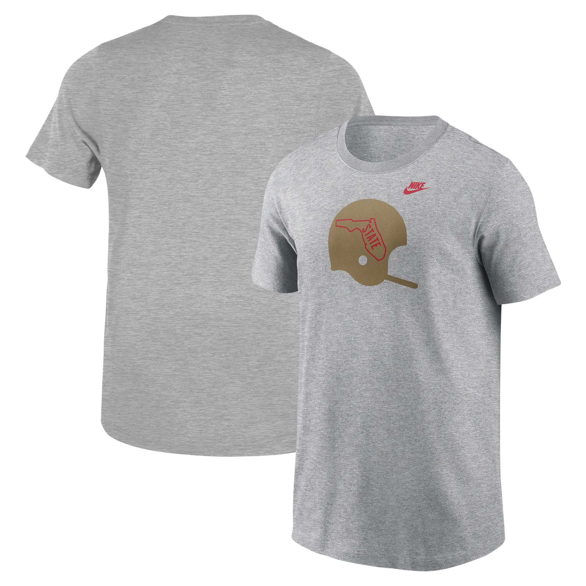 Lids Youth Nike Heather Gray Florida State Seminoles Helmet T-Shirt