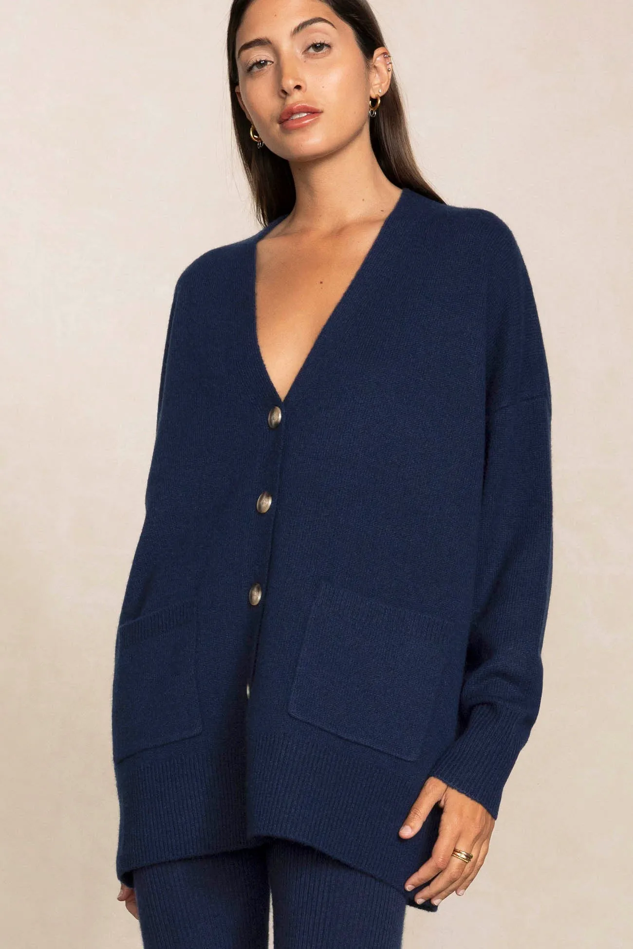 LILY BUTTON-UP CASHMERE CARDIGAN