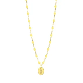 Madone resin charm Classic Gigi Mimosa Necklace, Yellow Gold, 16.5