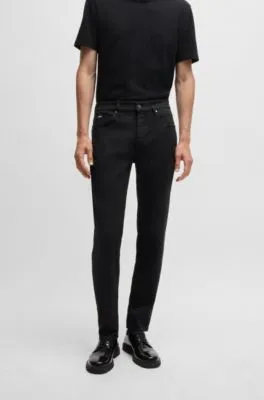 Maine Regular-fit jeans in black super-soft Italian denim