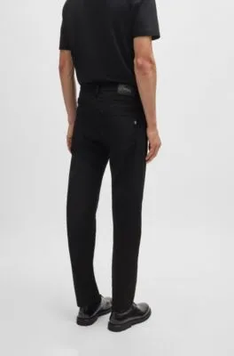 Maine Regular-fit jeans in black super-soft Italian denim